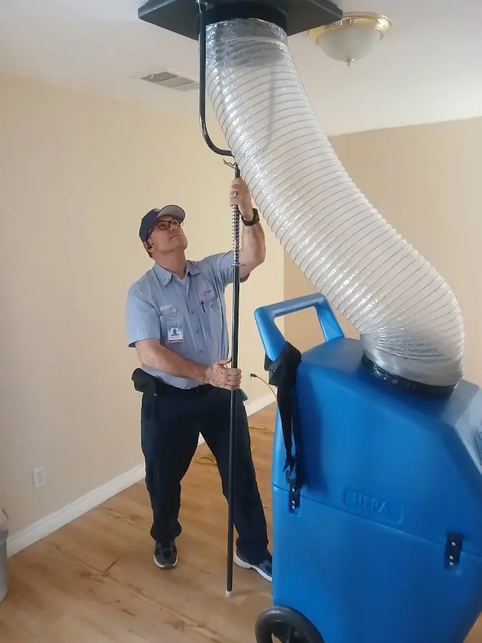 Mini Split Installation technician using HEPA equipment in East Aurora